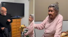 Madre de 94 años regaña a su hijo y conmueve a las redes sociales: "¿Por qué te tardaste?"
