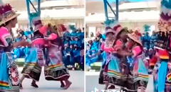 Estudiantes protagonizan pelea en pleno baile de tinkus y usuarios reaccionan: “Es parte de la coreografía”