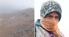 Censista acude a viviendas en Carabaya y es sorprendido por intensa nevada: “Nada nos para”