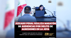 Módulo penal de violencia de Arequipa realiza más de 25 audiencias en una jornada maratónica en La Joya
