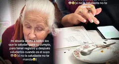 ¡No te olvides! Abuelita se hace viral por anotar quiénes la saludan por su cumpleaños:"Yo soy igual"