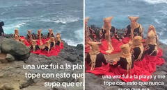 Joven queda desconcertado al encontrar grupo con trajes extraños en la playa: “Había más gente”