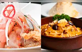 El ceviche y el ají de gallina son dos platos representativos de la comida peruana. Foto: composición / La República