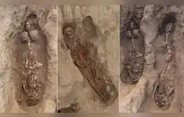 Los cuerpos fueron hallados en un templo preincaico de Lambayeque, Perú. Fotos: Museo Tumbas Reales de Sipán / AFP