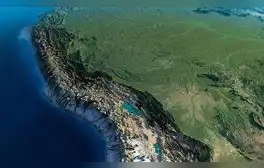 Representación tridimensional de la cordillera de los Andes. Imagen: Twitter / @patriciov