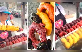 ¡Picarones de fresa y maiz morado en Doña Ninas! ¿Cómo llegar a la dulcería viral y cuánto cuestan?