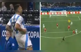 ¡Por fin la metió! Lautaro marcó tras pase de Messi y colocó el 2-0 de Argentina ante Canadá