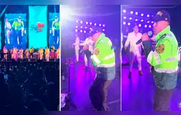 Policía sorprende con su talento y sube al escenario para cantar cumbia con la Única Tropical