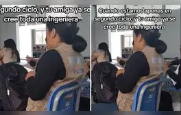 Alumna de Ingeniería Civil causa curiosidad al usar casco en clases y dicen: “Por si se cae el techo”