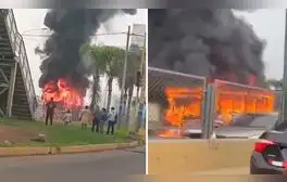 Callao: bus de transporte público se incendia en plena av. Faucett