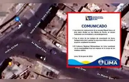 MML anuncia que ejecución de obra en av. Miguel Grau y el jr. Isidro Alcibar tardará 150 días