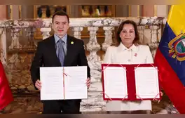 Dina Boluarte se reunió con presidente de Ecuador, Daniel Noboa, en el XV Gabinete Binacional