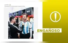 Foto no muestra a Lionel Messi firmando autógrafo para el presidente de la Conmebol en la final de la Copa América