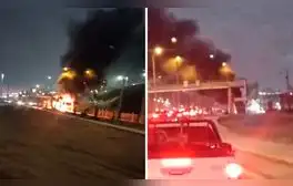 Costa Verde: camión se incendia en el distrito de San Miguel y genera congestión vehicular