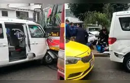Choque múltiple en Miraflores: bus embiste a 5 vehículos en avenida Del Ejército y atropella a sereno