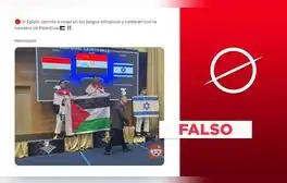 Imagen no muestra a deportistas egipcios celebrando con una bandera palestina en los Juegos Olímpicos de 2024