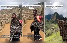 Usuarios en redes se sorprenden por africano que afirma ser descendiente de incas tras visitar Machu Picchu