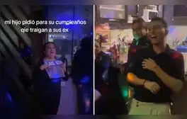 Peruano pidió celebrar su cumpleaños con todas sus exparejas y su mamá lo hizo realidad: clip es viral