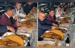 Matrimonio peruano es viral por cena en recipientes gigantes a sus invitados: “Medio pavo para cada uno”