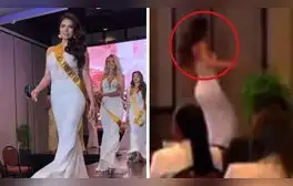 Candidata del Miss Grand Perú se tropieza y pasa bochornoso incidente durante su presentación