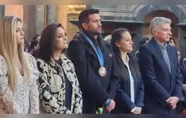 Stefano Peschiera asiste a misa de agradecimiento en las Nazarenas tras ganar bronce en París 2024