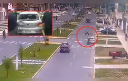 Policía sale expulsado de su vehículo tras choque en Trujillo: se habría distraído con su celular