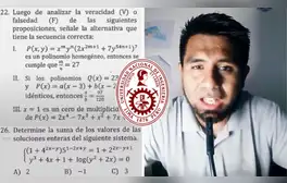 Profesor de matemática resuelve los 2 problemas más difíciles de Admisión UNI: "Muchas academias se equivocaron"