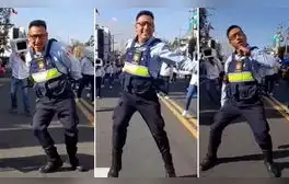 Sereno bailarín la rompió en corso de Arequipa con tema de Deadpool y usuarios bromean: “Quiere aumento”