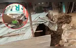 Muro de contención cae sobre vivienda en Comas mientras familia dormía: se salvaron de morir