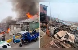 Incendio en Villa El Salvador deja a pareja de adultos mayores heridos y alrededor de 17 afectados