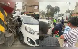 Taxista intenta adelantar a tren en Callao y es embestido: pasajera de auto resultó herida