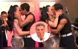 Daniela Darcourt y su bailarín Waldir Felipa se dan candente beso EN VIVO: Andrés Hurtado quedó EN SHOCK