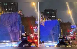 Captan traslado de jirafa en pleno centro de Lima y asombra en redes: “Hizo tour privado”