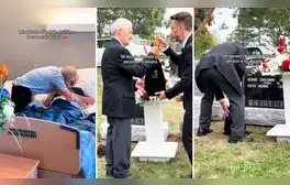 Hombre se despide con tierno beso de su esposa con cáncer tras 70 años de matrimonio