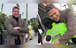 Paco Bazán se une al trend y le regala flores amarillas a mujer policía: esta fue su emotiva reacción