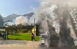 Tristes imágenes de incendio forestal en Alto Huampaní Lurigancho-Chosica que fue controlado por Bomberos