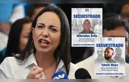 María Corina Machado denuncia que régimen de Maduro secuestró a 2 miembros de su equipo de seguridad