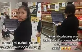 Mujer lleva su laptop a supermercado Metro para seguir trabajando y es viral en redes: “Ya nos exhibiste”