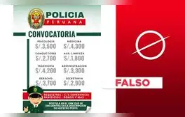 La PNP no publicó esta convocatoria laboral “con o sin experiencia” en septiembre de 2024