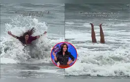 Andrea Llosa sufre grave percance en la playa mientras grababa un spot publicitario: “Así nos revuelca la vida”