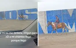Hombre fue en caballo a su trabajo durante paro en Lima y usuarios bromean: "Ojalá el jefe me vea"