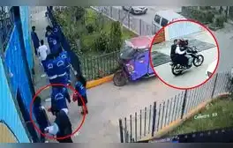 Ate: cámaras de seguridad captan momento exacto en que sicario asesina a profesor frente a sus alumnos