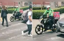 Captan a policía con caja delivery de PedidosYa y causa bromas en redes: "No alcanza el sueldo”