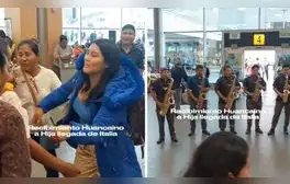 ¡Con banda huancaína! Padres reciben orgullosos a su hija cantante folclórica que tuvo gira en Italia