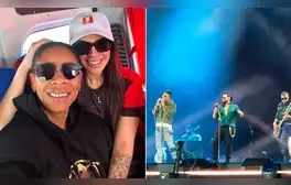 Leyla Chihuán y joven mujer disfrutaron del ROMÁNTICO CONCIERTO de Aventura en el Estadio Nacional