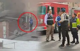 Incendio en el Agustino: bomberos rescatan a menores y hombre se lanza para sobrevivir