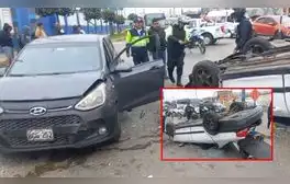 Triple choque en Callao: más de 10 pasajeros salvan de morir luego de que auto de vueltas de campana