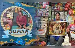 Argentinos realizan imponente mural a comerciante que vende productos de Perú: “Estoy 32 años”