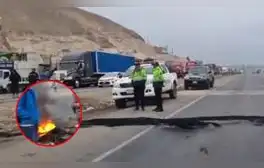 Bloquean Panamericana Norte en Huaura durante paro de transportistas: "Somos trabajadores, queremos seguridad"