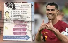 Policlínico peruano es furor por su épico cartel con Cristiano Ronaldo: “El CR7 doctor”